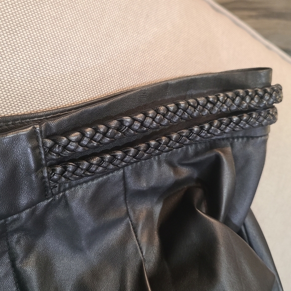 ALICE + OLIVIA 🏷️NWT 'Ivette' Lambskin Leather High Waist Pants Ankle Ties Sz10 - Picture 5 of 16